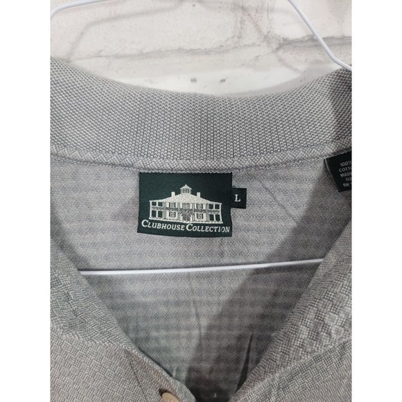 Masters Clubhouse Collection Mens Golf Polo Shirt L Gray Diamonds Italy‎ - Picture 3 of 7